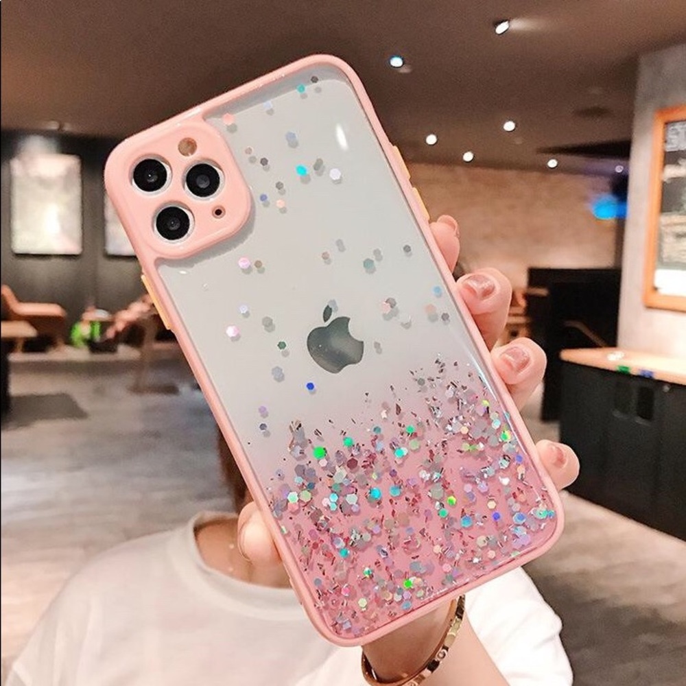 iPhone 12 / 12 Pro Max Case Gradient Glitter Pink